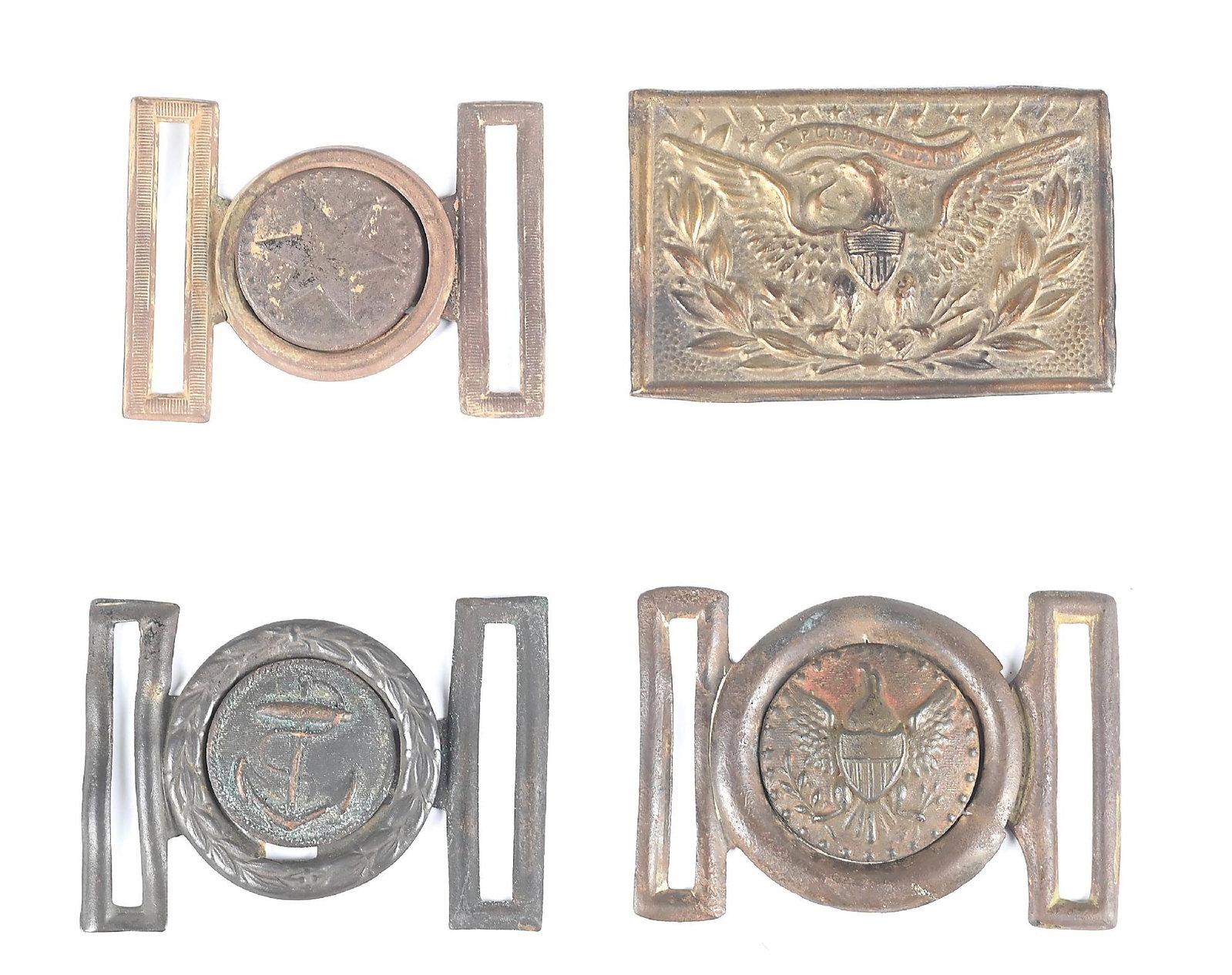 LOT OF 4: GOLD RUSH & CIVIL WAR BUCKLES (1 of 2)