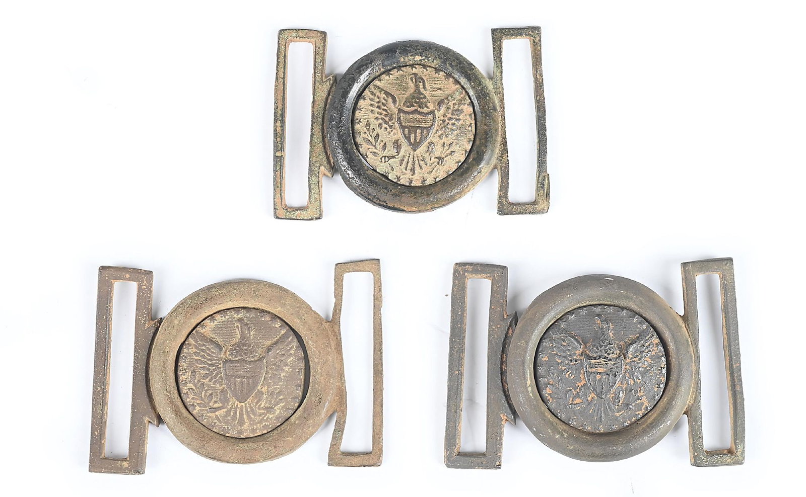 LOT OF 3: 1850'S CALIFORNIA GOLD RUSH BUCKLES (1 of 2)