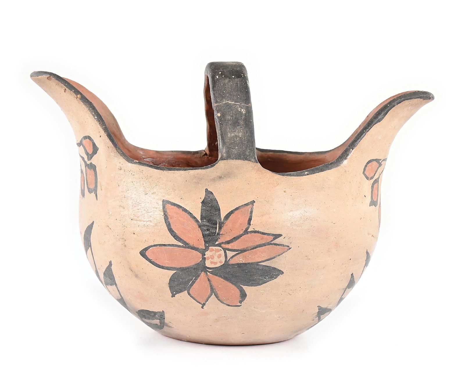 SANTO DOMINGO (KEWA) HANDLED POTTERY BOWL (1 of 4)