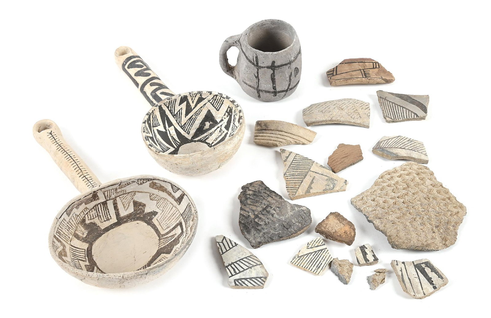 LOT OF 18: PRE-HISTORIC POTTERY ITEMS (1 of 7)