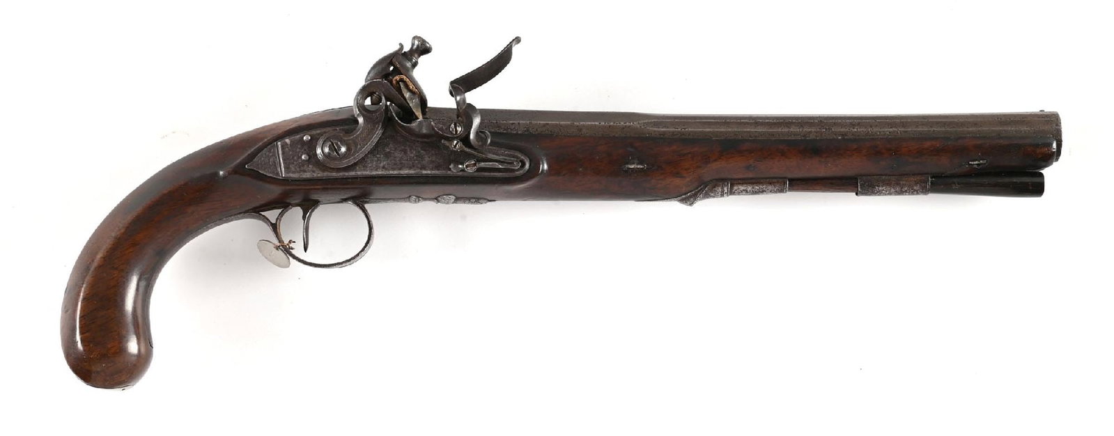(A) IRISH FLINTLOCK PISTOL BY EDWARDS OF DUBLIN. (1 of 2)