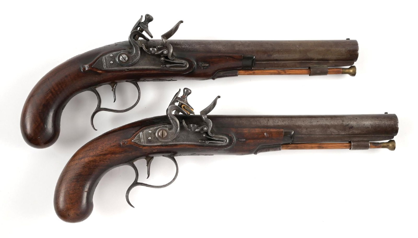 (A) PAIR OF REDFERN FLINTLOCK OFFICER'S PISTOLS. (1 of 2)