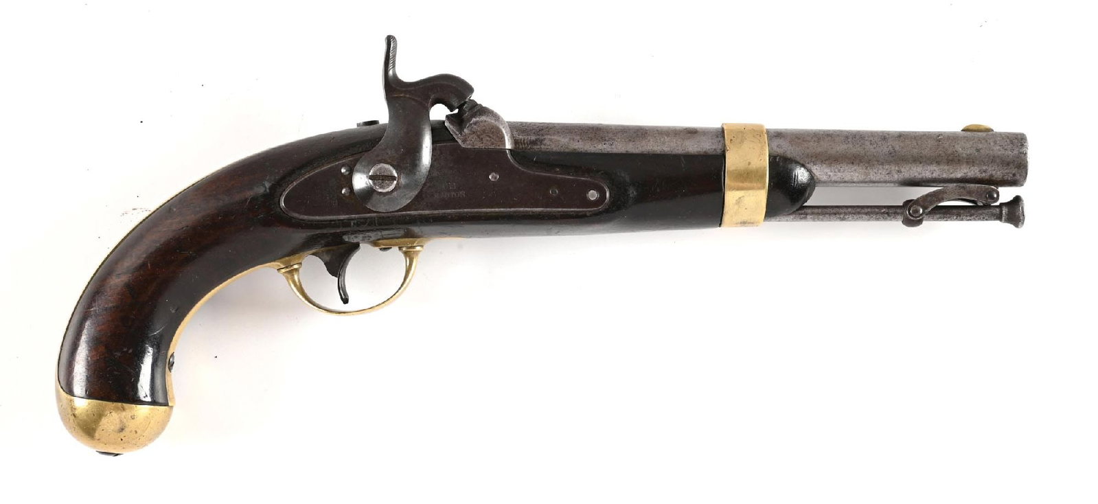 (A) US MODEL 1842 PERCUSSION PISTOL BY H. ASTON. (1 of 2)