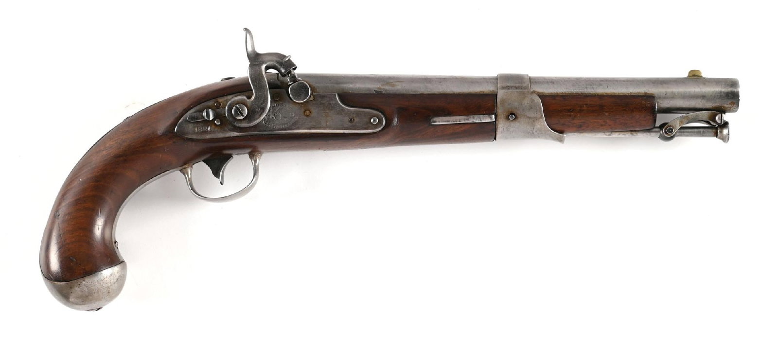 (A) US MODEL 1819 PERCUSSION CONVERSION PISTOL BY SIMEON NORTH. (1 of 2)