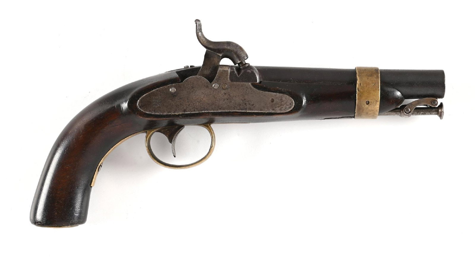 (A) US MODEL 1842 NAVY PERCUSSION PISTOL BY AMES. (1 of 2)