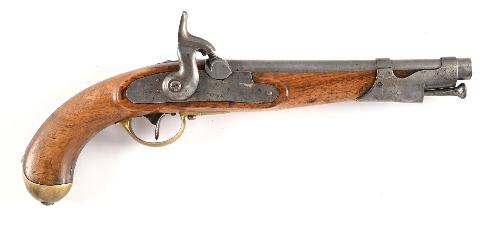 (A) AUSTRIAN PERCUSSION CONVERTED M1798 CAVALRY PISTOL WITH BRITISH MARKINGS. (1 of 2)