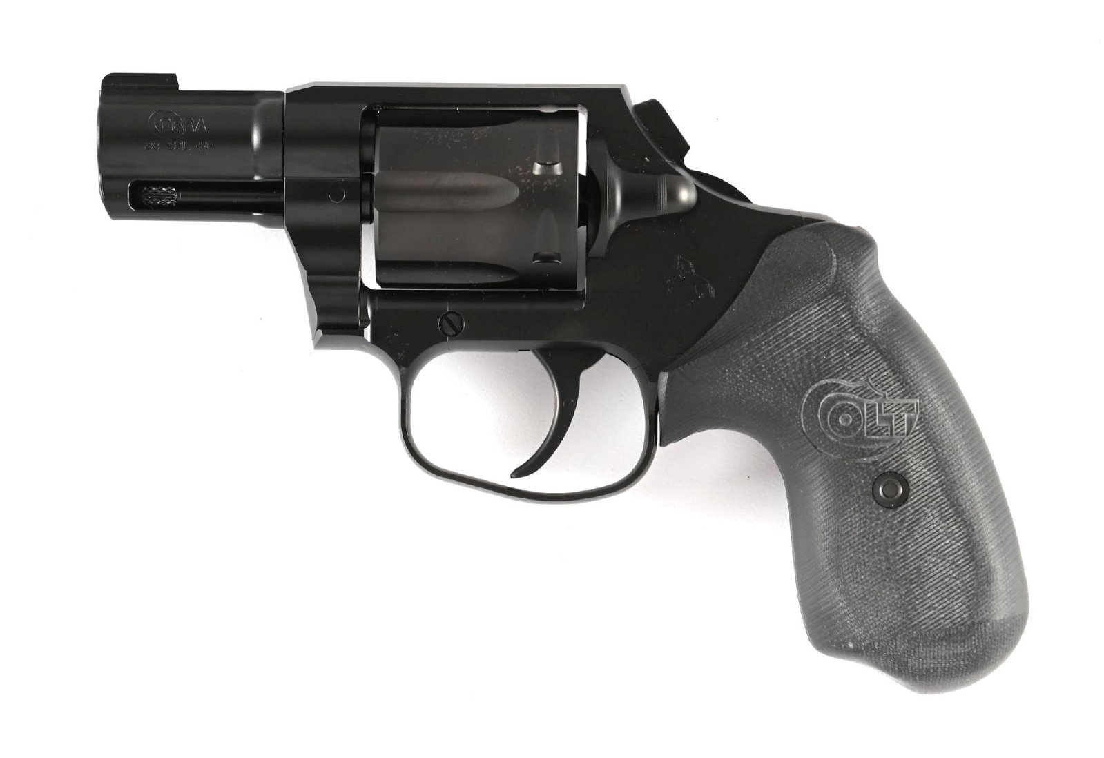 (M) COLT NIGHT COBRA DOUBLE ACTION ONLY REVOLVER WITH CASE: Built on a variation of the standard D size frame and features stainless construction with a matte black finish, spur less hammer, a fixed fiber optic front sight, and Colt black composition grips. Re
