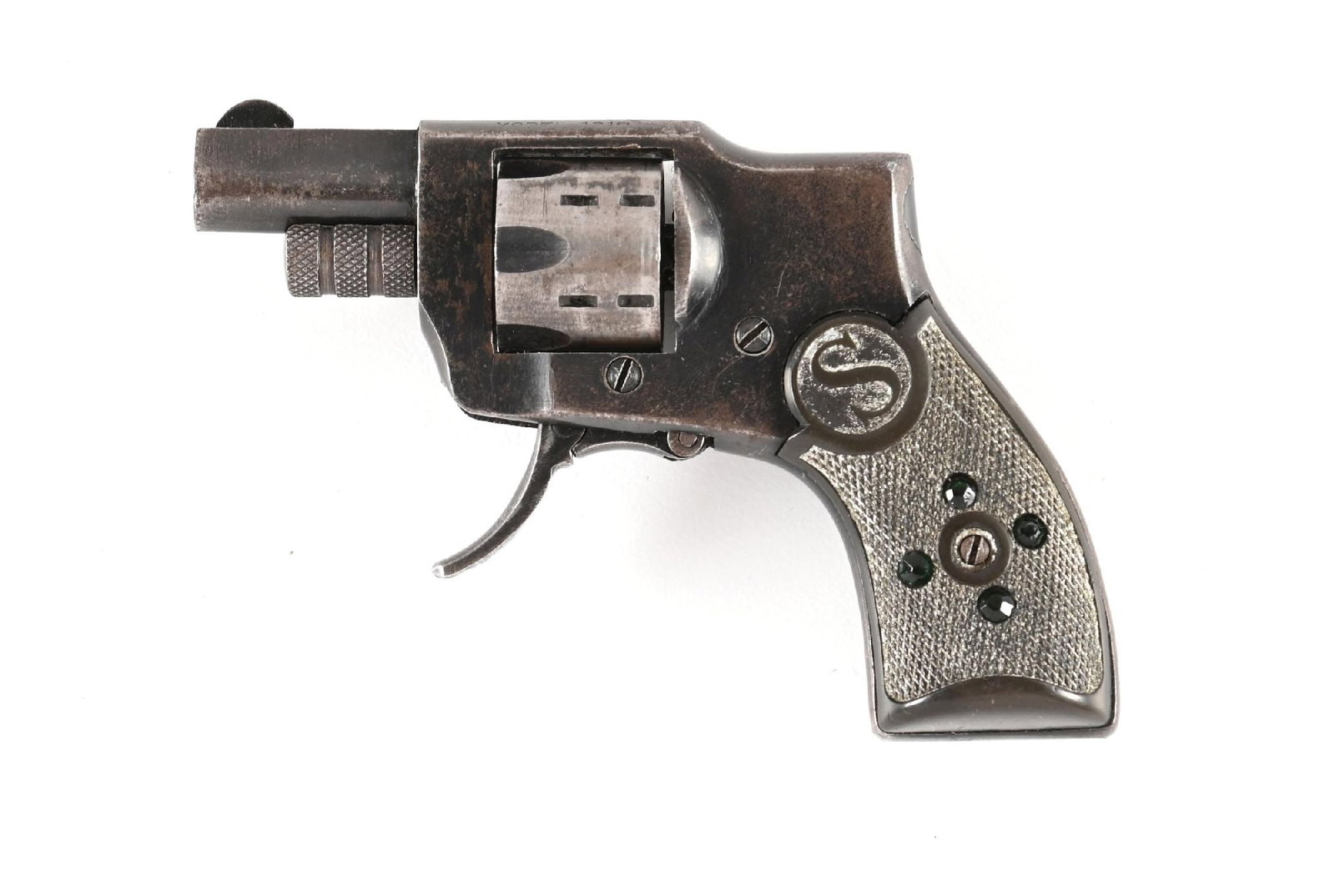 (C) SEDGLEY MODEL 1918 BABY HAMMERLESS .22 DOUBLE ACTION REVOLVER.: The so-called Baby Hammerless was first trade marked and produced by Henry Kolb late in 1899. R.F. Sedgley took over this company and received two new patents in 1917 for improvements to the Kolb mode