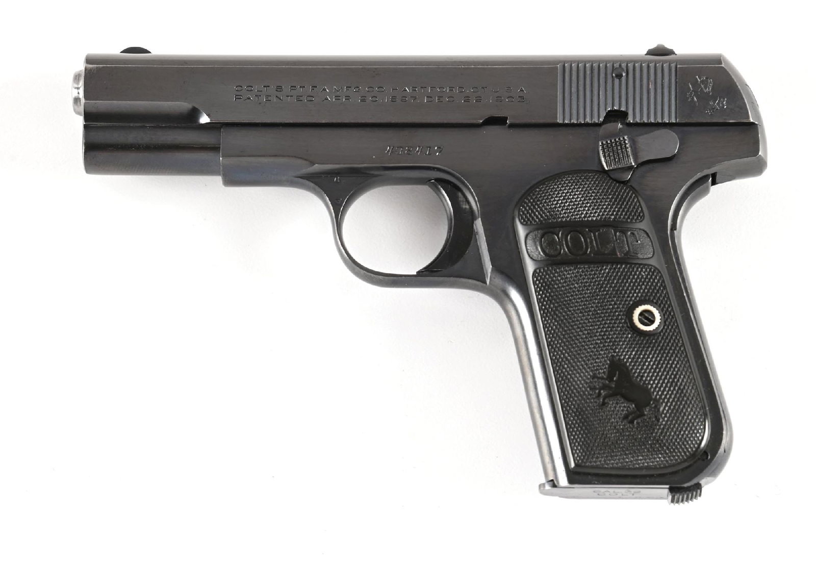 (C) COLT 1903 POCKET HAMMERLESS SEMI-AUTOMATIC PISTOL WITH BOX (1924) (1 of 4)