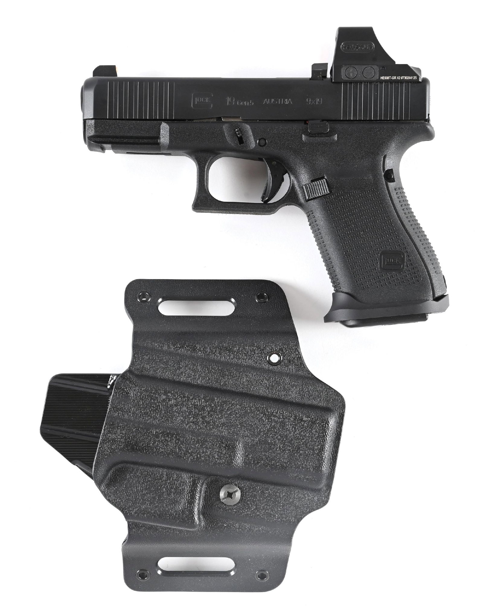 (M) GEN 5 GLOCK 19 9MM SEMI-AUTOMATIC PISTOL WITH HOLOSUN SIGHT. (1 of 3)