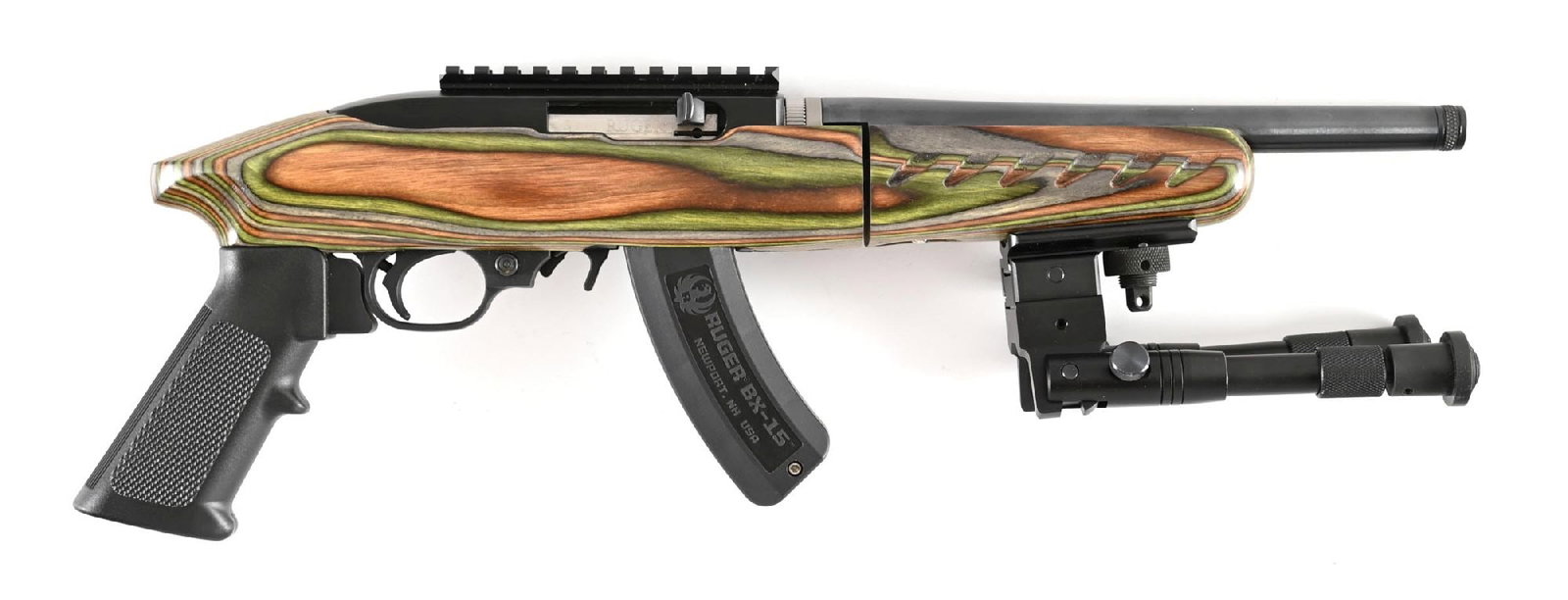 (M) CASED RUGER 10/22 CHARGER SEMI-AUTOMATIC TAKEDOWN PISTOL. (1 of 3)