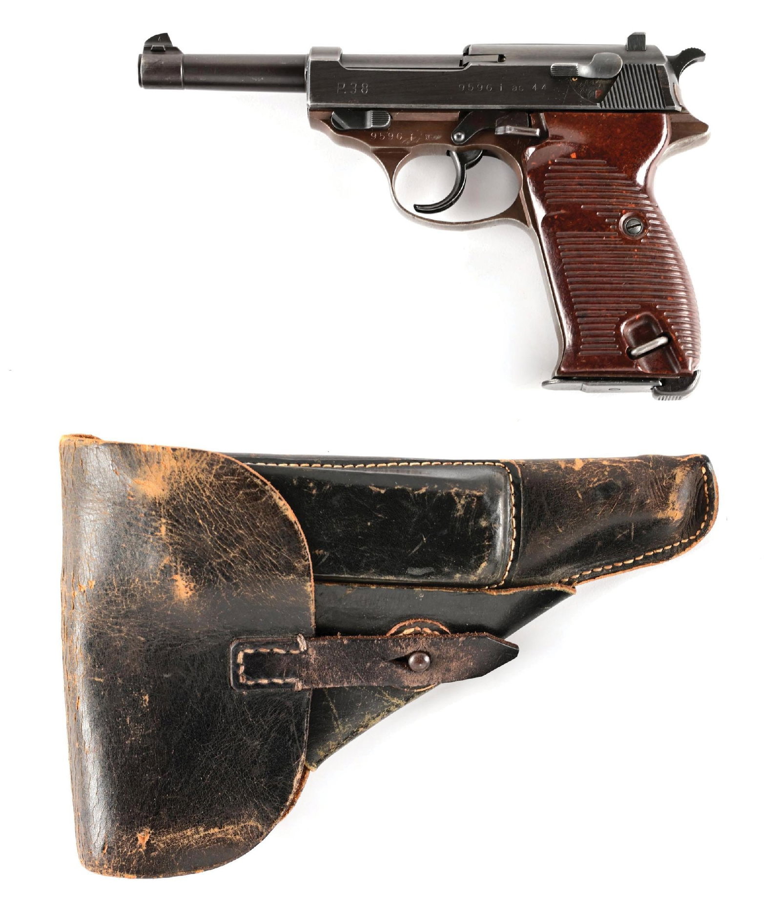 (C) WALTHER AC 44 P.38 SEMI-AUTOMATIC PISTOL WITH HOLSTER. (1 of 2)