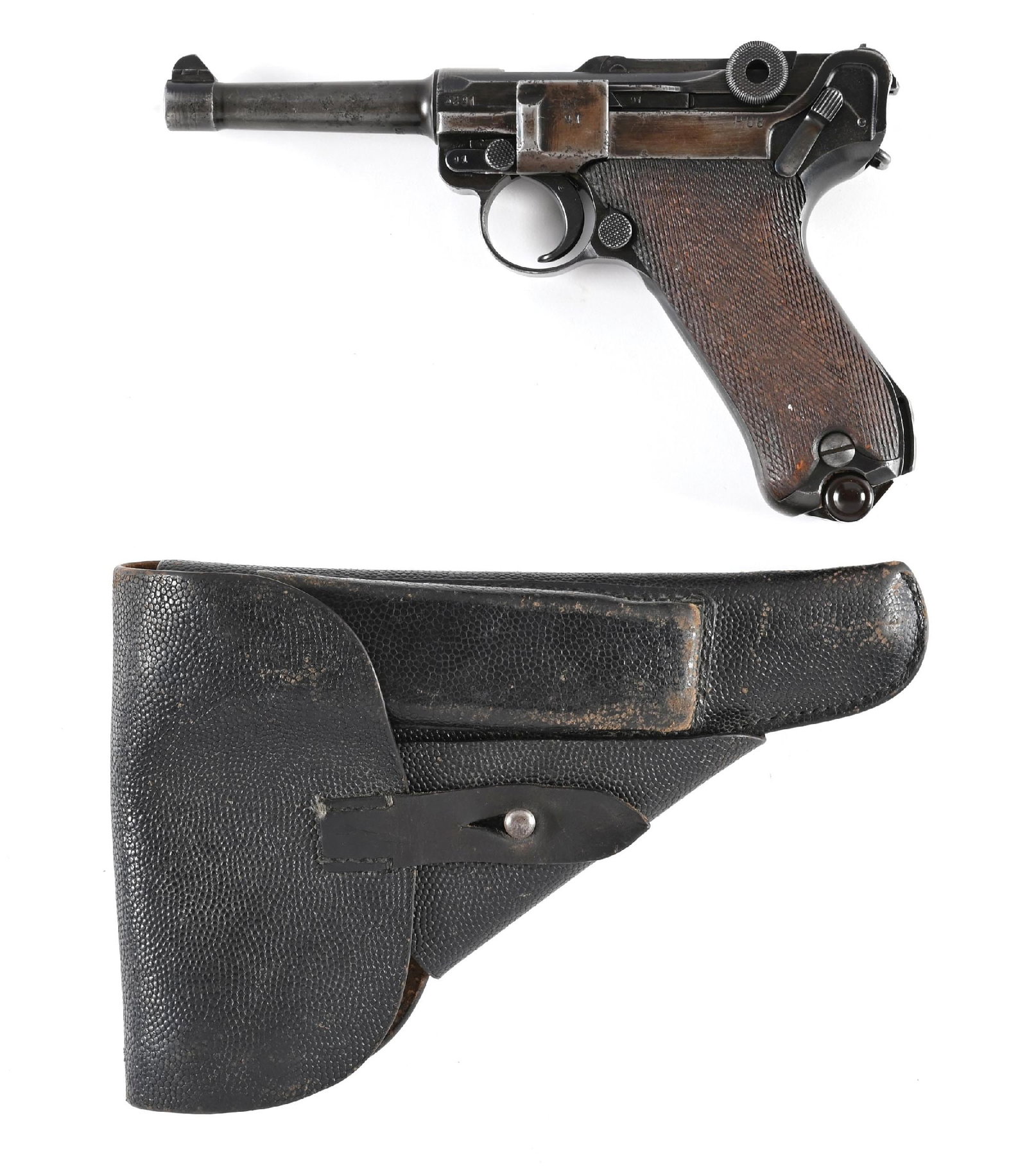(C) MAUSER P.08 LUGER SEMI-AUTOMATIC PISTOL WITH HOLSTER. (1 of 3)