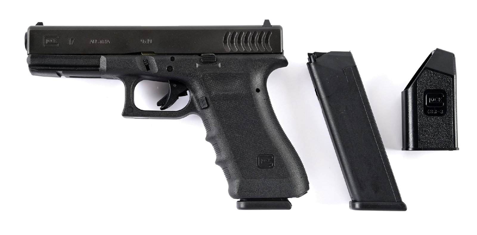 (M) GLOCK 17 9MM SEMI-AUTOMATIC PISTOL WITH SCARCE RTF2 FRAME AND FISH GILLS. (1 of 3)