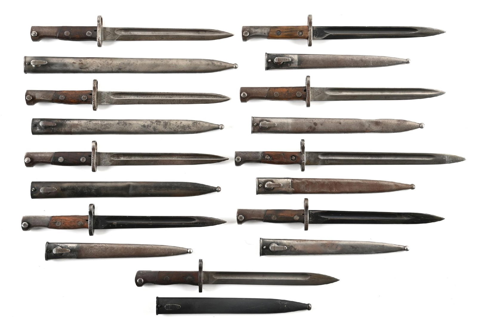 LOT OF 9: YUGO MAUSER BAYONETS. (1 of 2)