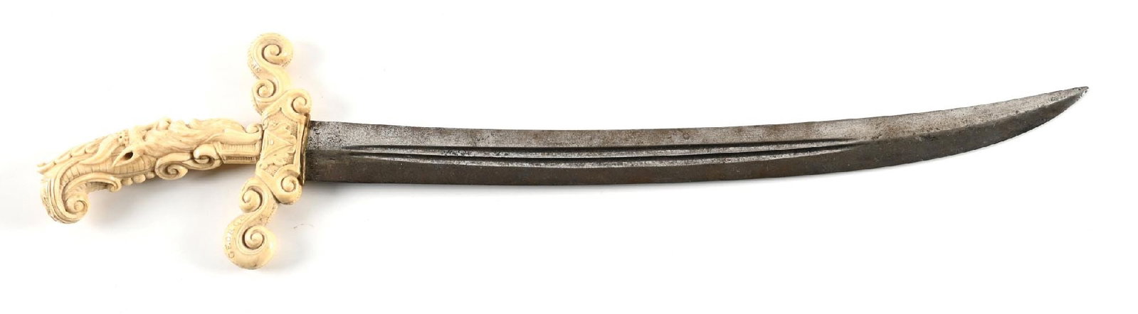 GEORGE SPENCER DUKE OF MARLBOROUGH INSCRIBED IVORY HANDLED SHORT SWORD: The fourth Duke of Marlborough was born in 1739 and was active in the military during the later period of the 18th century and early 19th century. The handle of this sword in beautifully carved with