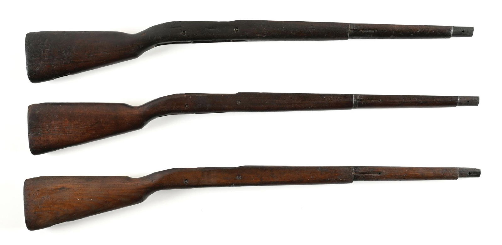 LOT OF THREE US SPRINGFIELD MODEL 1903 RIFLE SCANT STOCKS. (1 of 2)