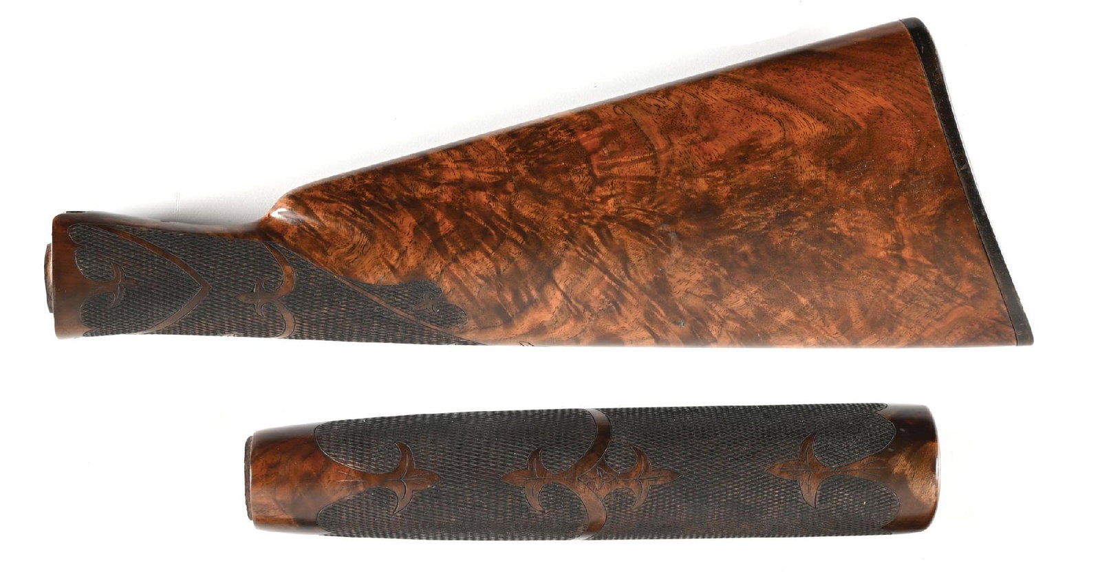 DELUXE UPGRADE WINCHESTER MODEL 12 STOCK AND FOREND. (1 of 2)