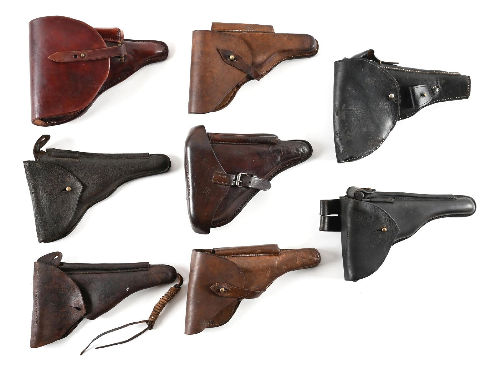 LOT OF (8) MISCELLANEOUS LUGER HOLSTERS. (1 of 2)