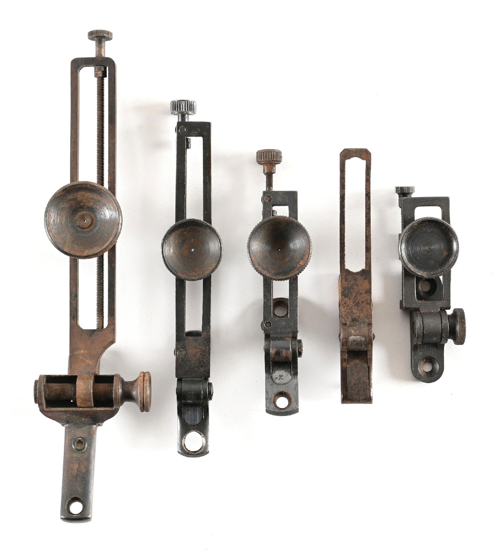 LOT OF (7) VINTAGE RIFLE TANG SIGHTS. (1 of 1)