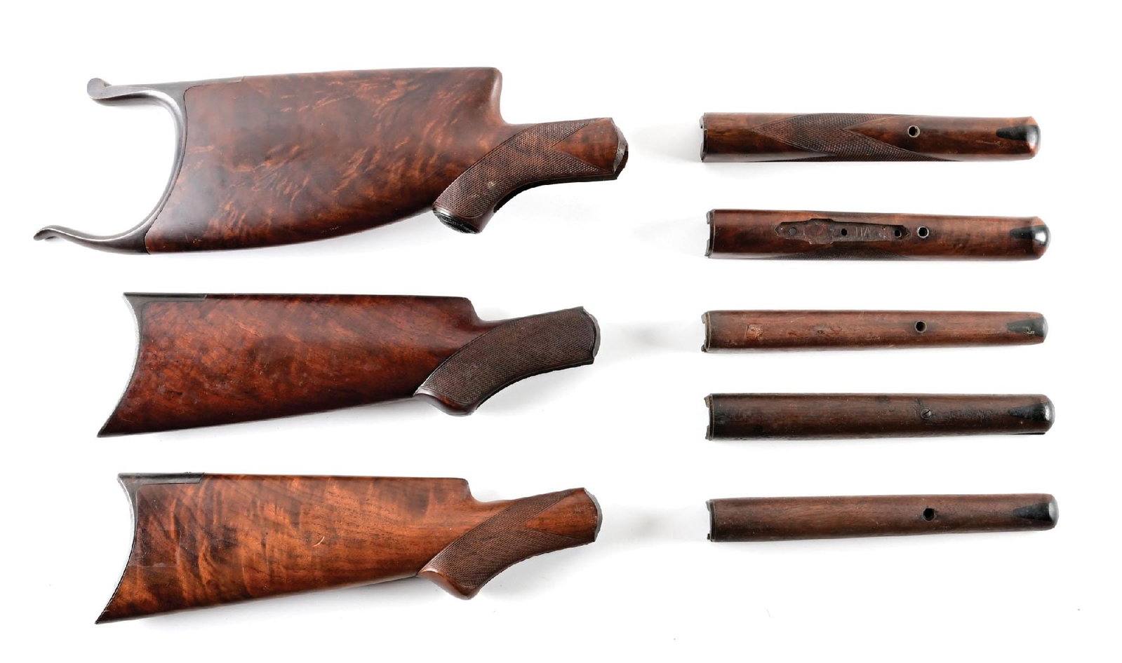 LOT OF (3) WINCHESTER 1885 STOCKS AND (5) FOREARMS (1 of 2)