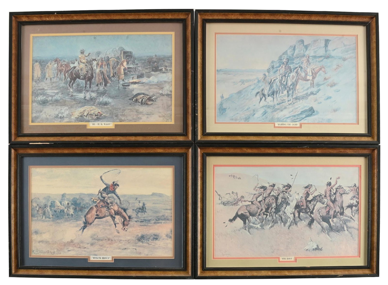 LOT OF (4) FRAMED WESTERN PRINTS BY WAUSAU PAPER CO. (1 of 3)