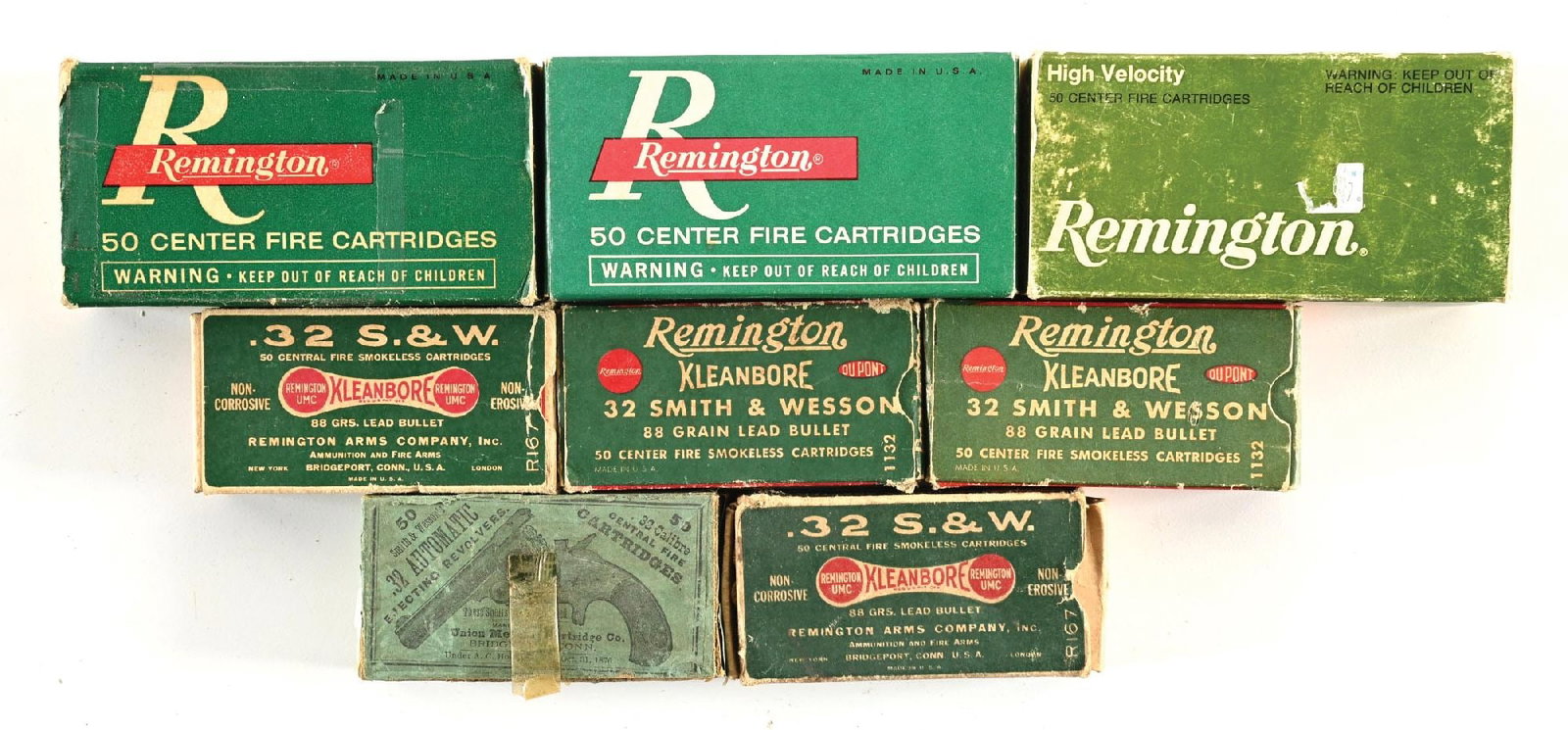LOT OF (8) BOXES OF COLLECTIBLE .32 SMITH & WESSON AMMUNITION (1 of 1)