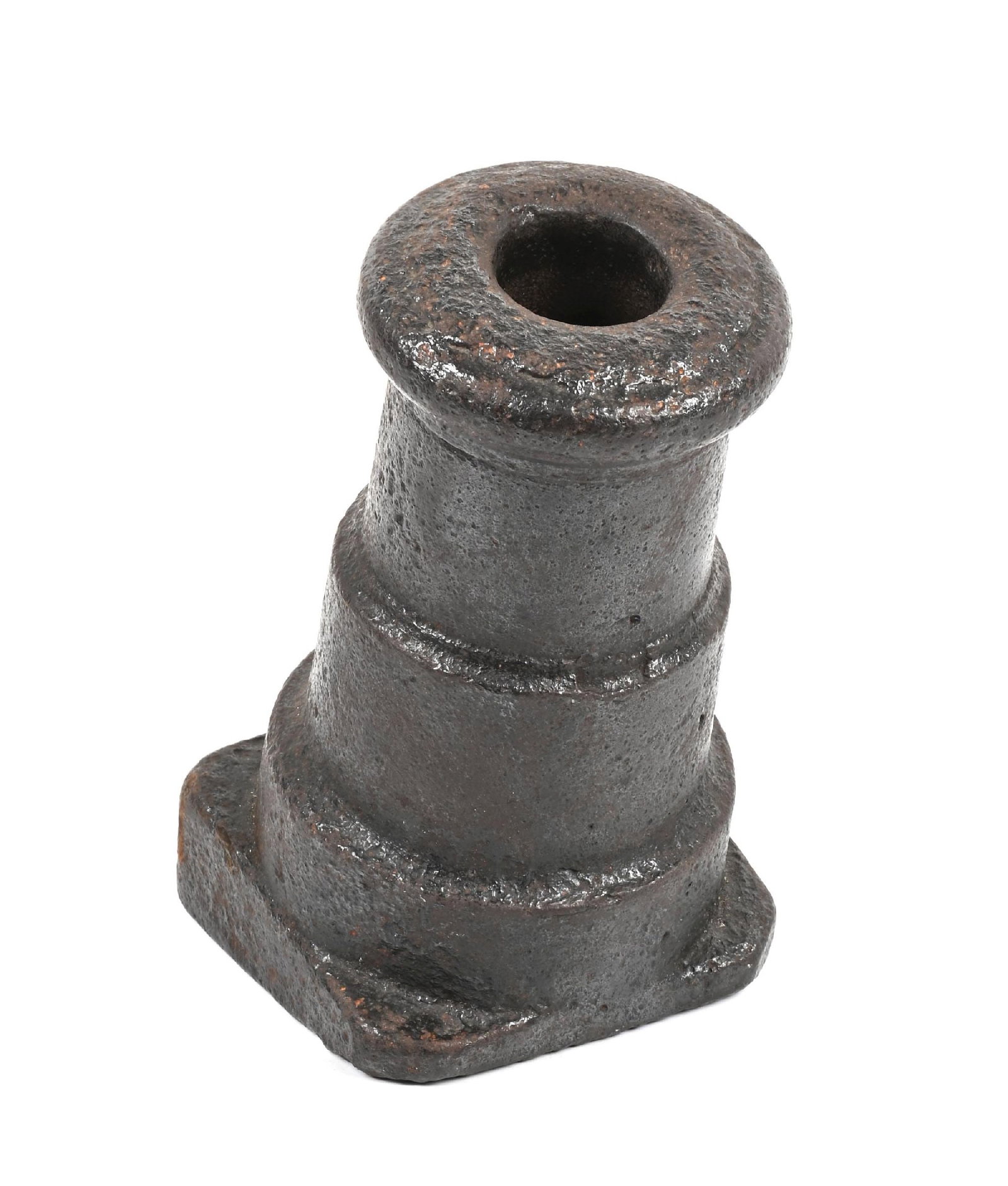IRON SIGNAL MORTAR MARKED "ADK".: 18th/19th century cast iron signal mortar with touch hole fired 6" cannon barrel with a bore measuring just under 1 - 1/2" at the muzzle. "ADK" is marked in punch dots below the touch hole.