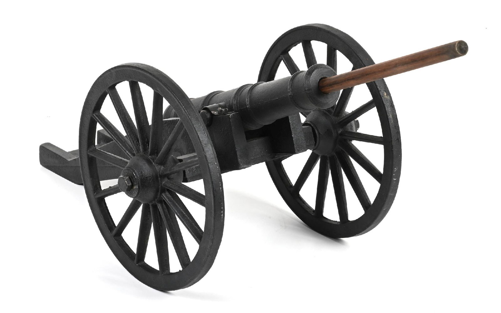 IRON SIGNAL CANNON WITH CARRIAGE. (1 of 2)