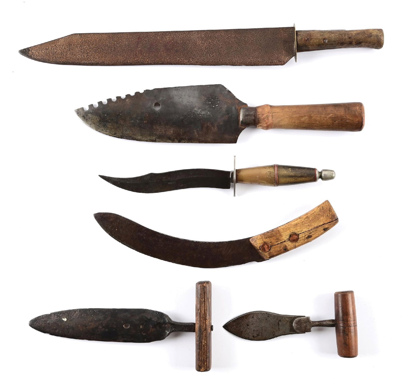 LOT OF FRONTIER KNIVES AND DAGGERS. (1 of 2)