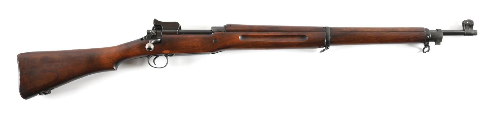 (C) FINE WINCHESTER MODEL 1917 BOLT ACTION RIFLE.: The Winchester barrel is dated "11 - 18", the month of the World War I Armistice. Finished in original blue with "W" marked Winchester parts observed throughout. Protected blade front sight and ladder