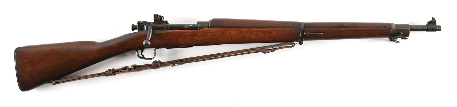 (C) SMITH-CORONA 03-A3 .30-06 BOLT ACTION RIFLE.: Classic WWII production with "9 43" production Smith Corona barrel, green parkerized finish, framed blade front sight, adjustable aperture rear, blued bolt, walnut stocks with faint illegible inspecti