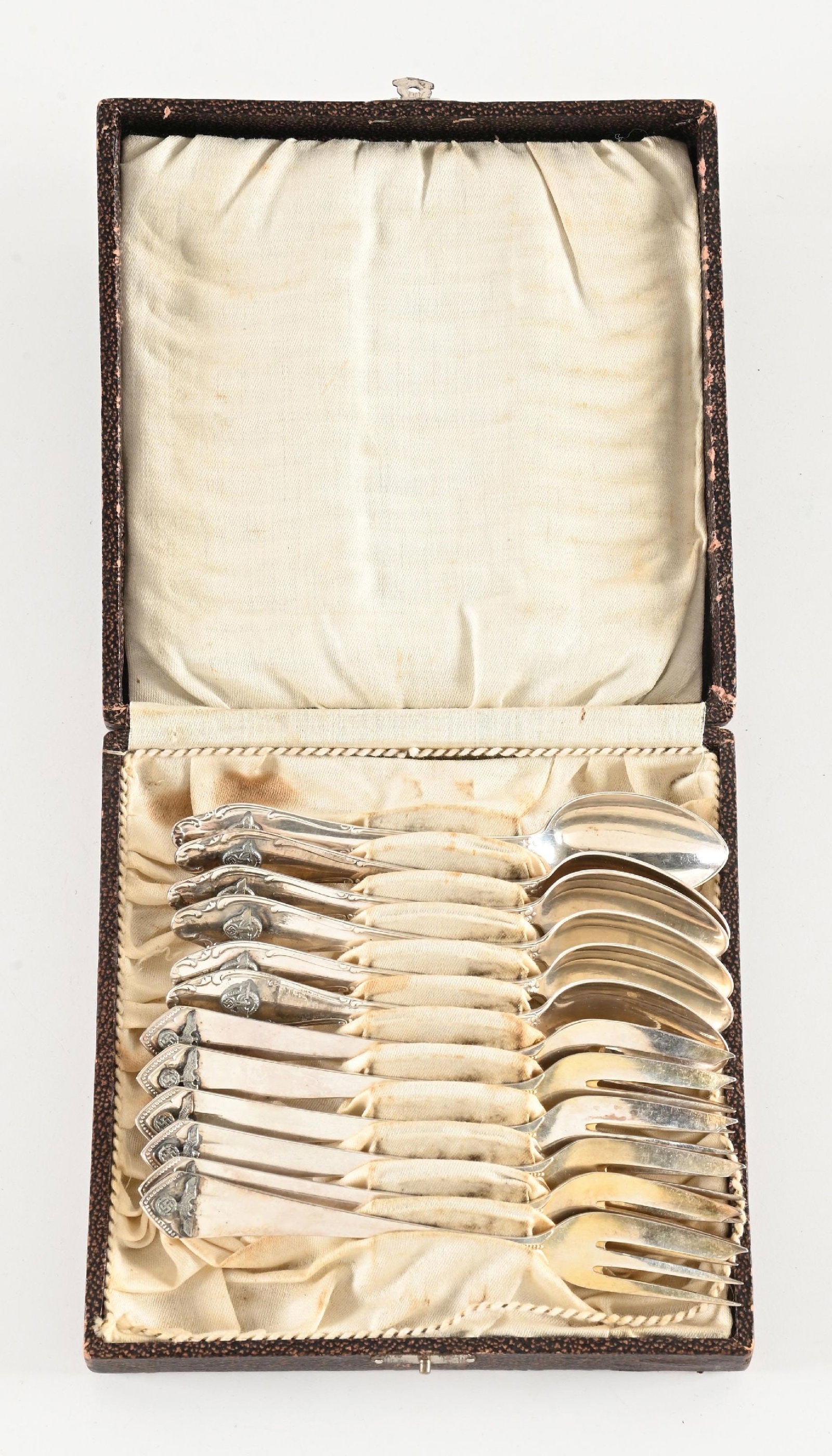 THIRD REICH SILVER SPOON AND FORK SET. (1 of 2)