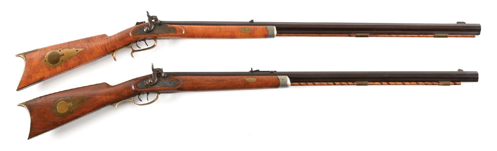 (A) LOT OF 2: CONTEMPORARY PERCUSSION PLAINS RIFLES BY W.H. HINTON. (1 of 2)