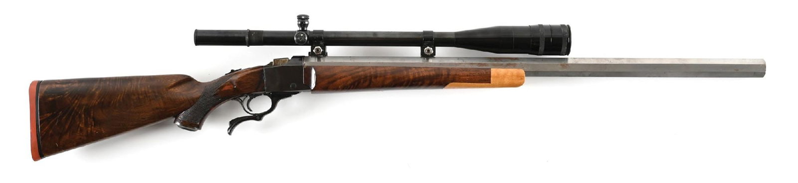 (M) CUSTOM RUGER NO.1 EXTRA HEAVY SINGLE SHOT FALLING BLOCK RIFLE. (1 of 2)