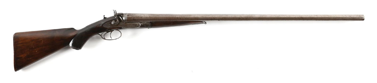 (A) SCARCE & EARLY NICHOLS & LEFEVER HAMMER SIDE BY SIDE 10 GAUGE SHOTGUN (1 of 2)