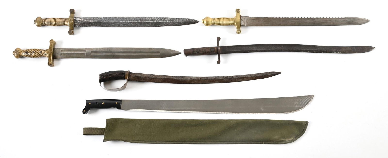 LOT OF 6 SHORT SWORDS. (1 of 2)