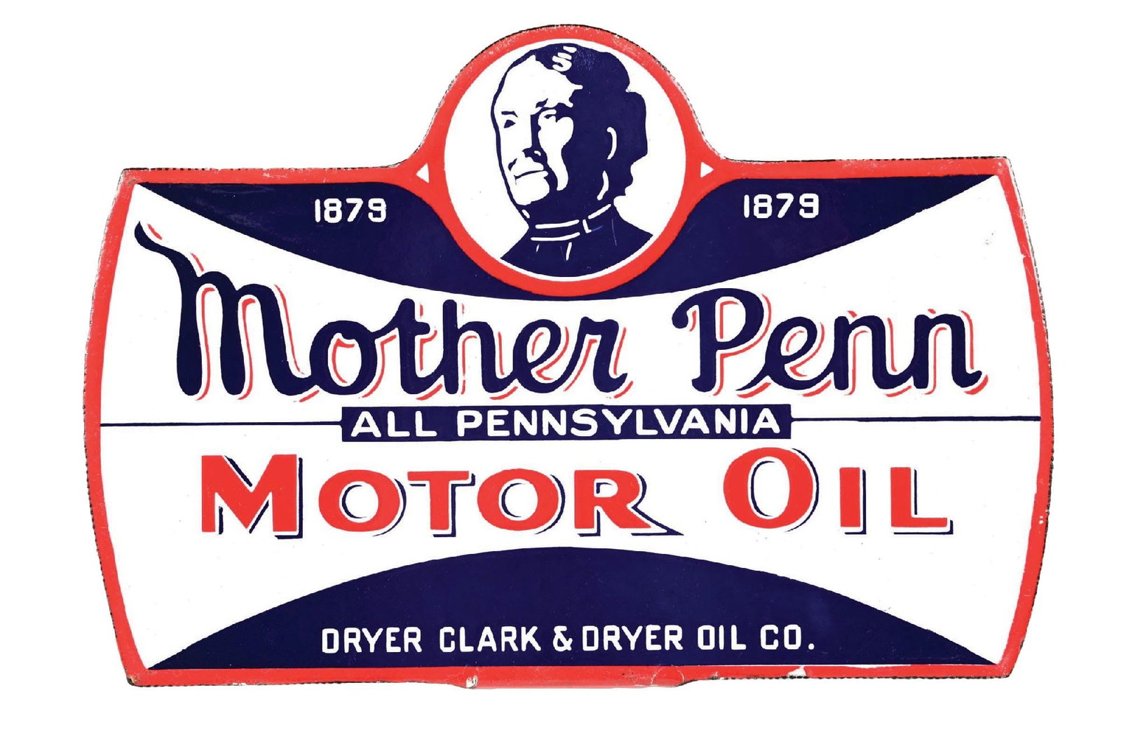MOTHER PENN MOTOR OIL PORCELAIN LUBSTER PADDLE SIGN (1 of 3)