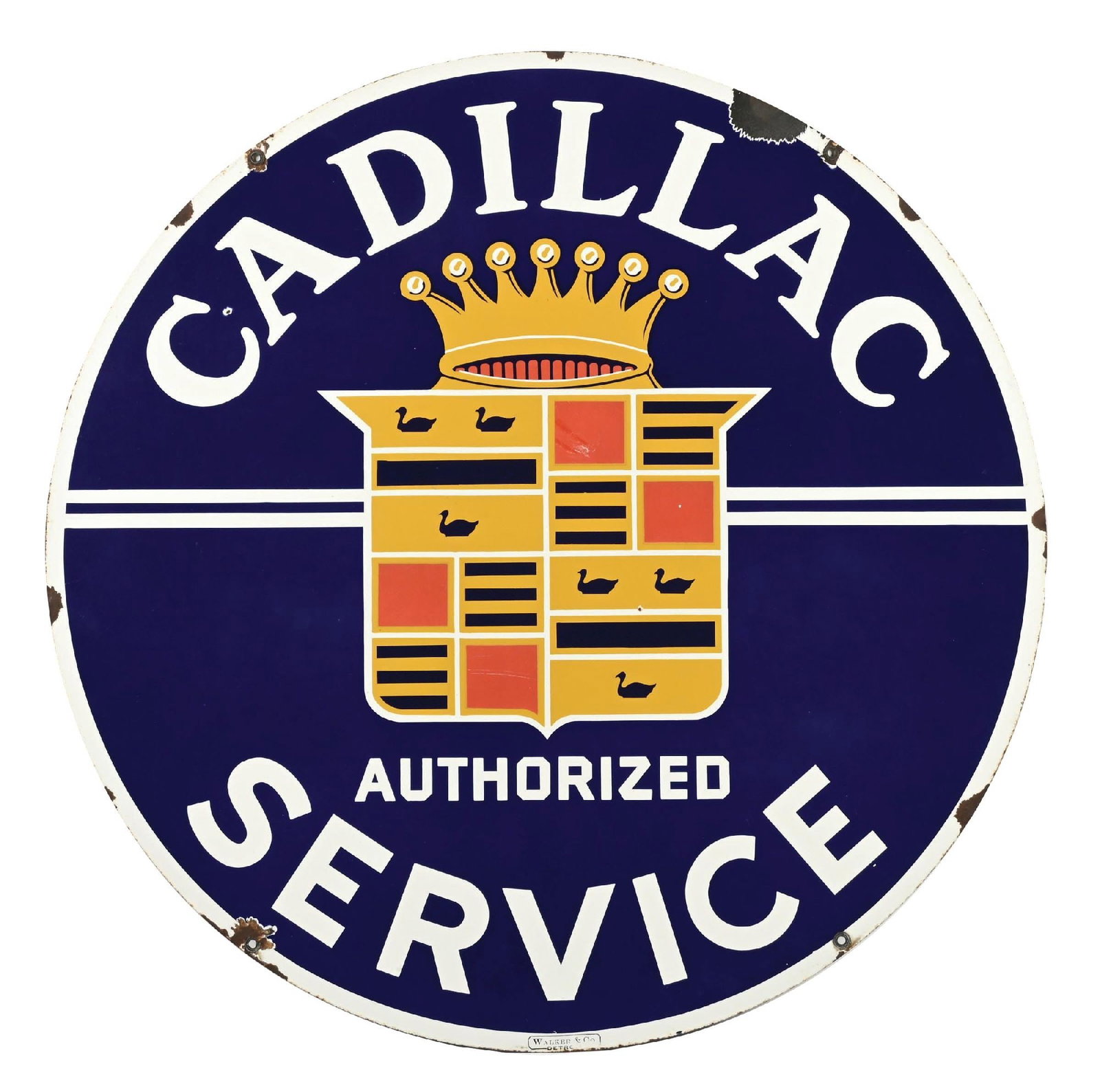 CADILLAC AUTHORIZED SERVICE PORCELAIN SIGN (1 of 3)