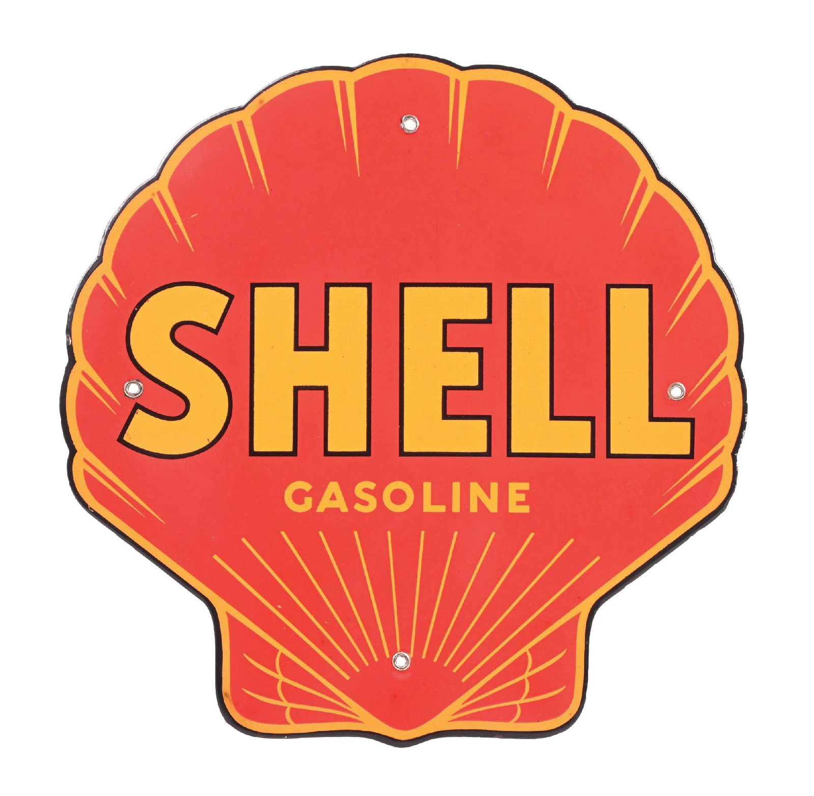 SHELL GASOLINE PORCELAIN PUMP PLATE SIGN (1 of 2)