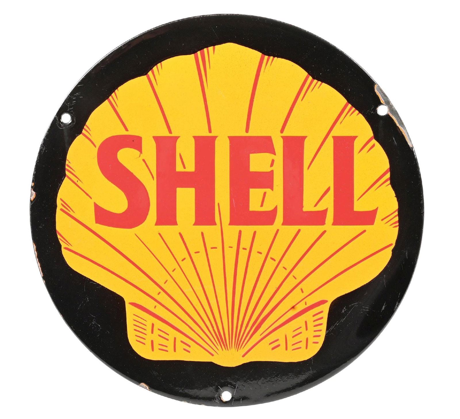 VERY RARE SHELL OF CALIFORNIA PORCELAIN TRUCK DOOR SIGN (1 of 2)