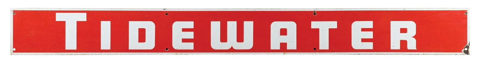 TIDEWATER PORCELAIN STRIP SIGN (1 of 2)