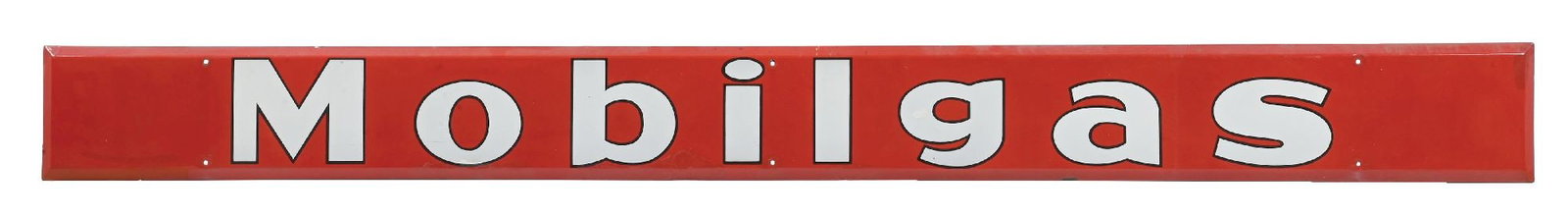 MOBILGAS PORCELAIN STRIP SIGN W/ SELF FRAMED OUTER EDGE (1 of 2)