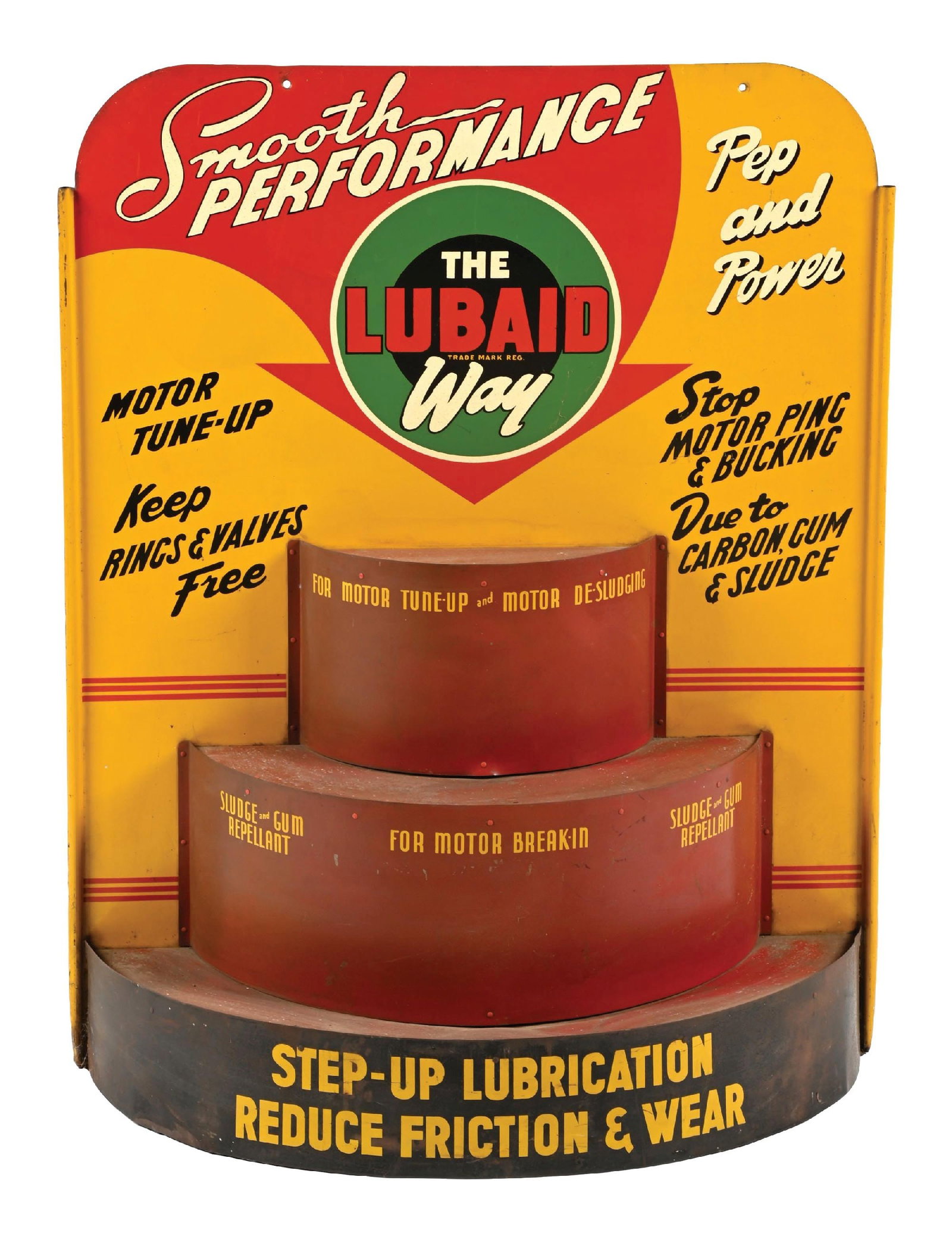 LUBAID MOTOR TUNE UP TIN STORE DISPLAY STAND (1 of 2)