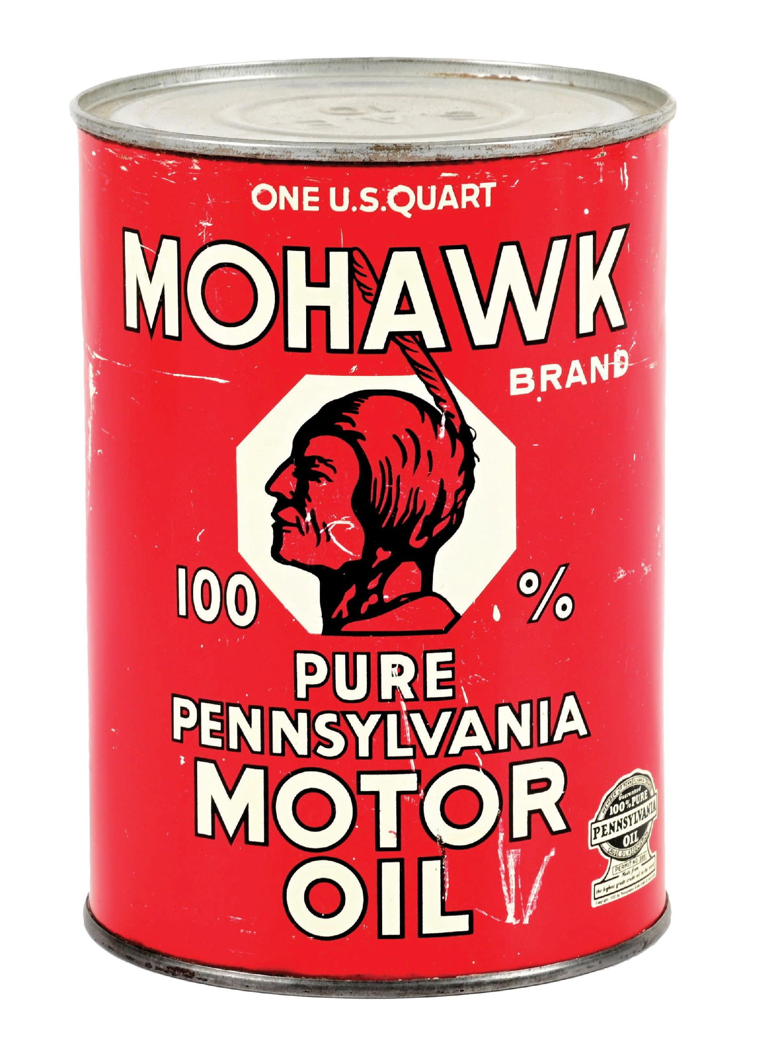 RARE MOHAWK "PURE PENNSYLVANIA" MOTOR OIL ONE QUART CAN (1 of 6)