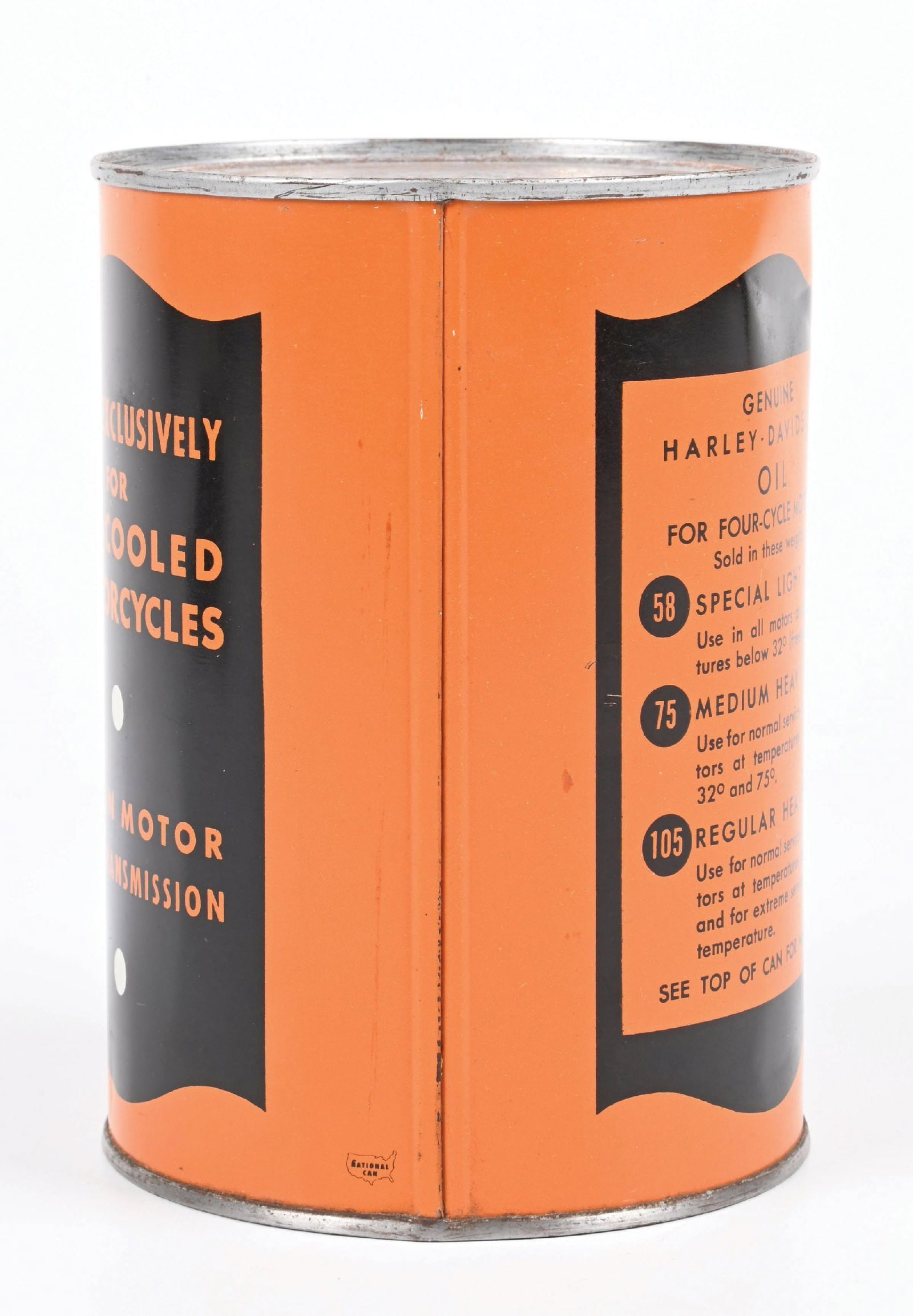 HARLEY-DAVIDSON MOTORCYCLES MOTOR OIL ONE QUART CAN - 3