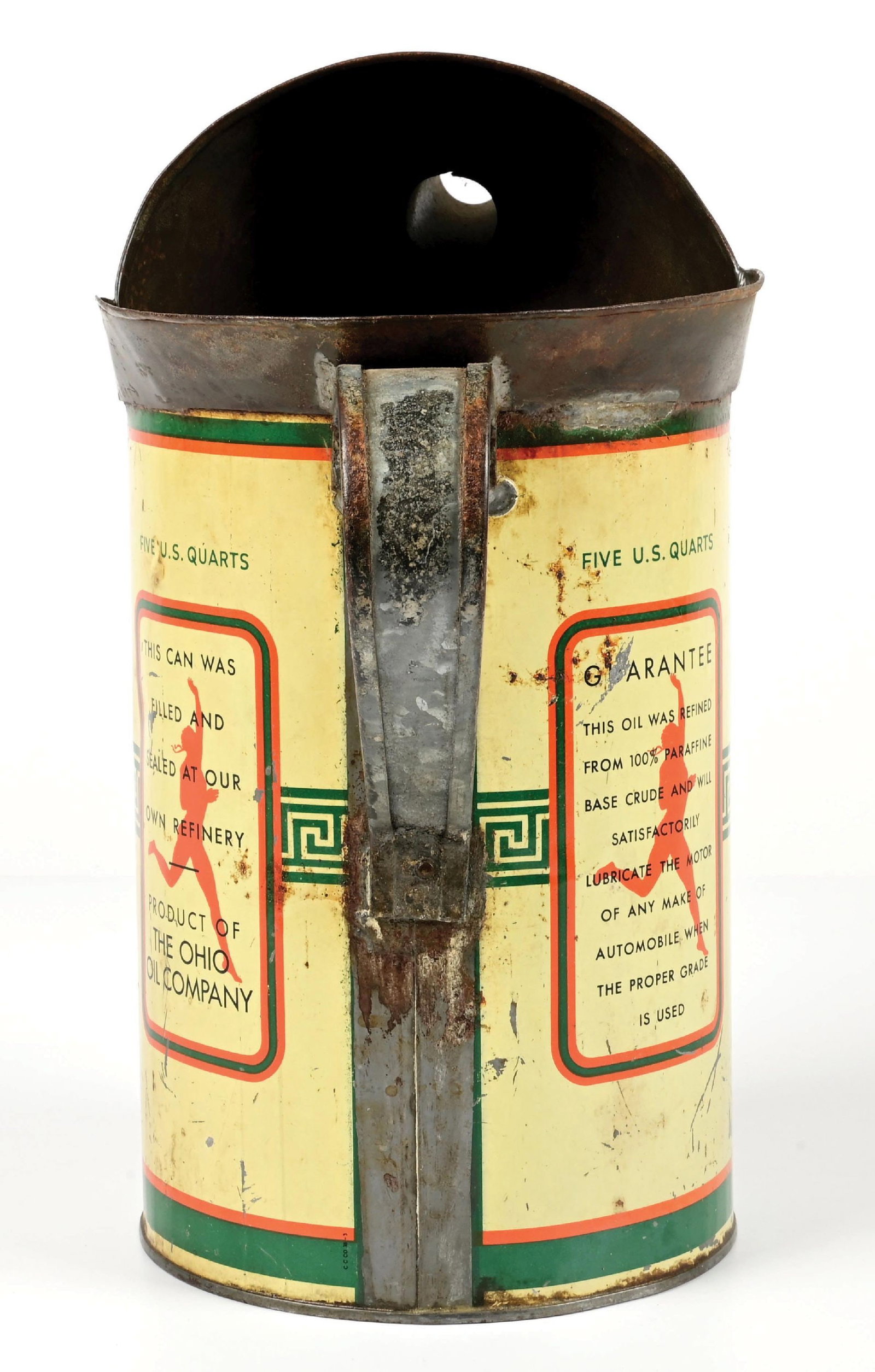 MARATHON MOTOR OIL FIVE QUART FOLK ART OIL CAN - 3