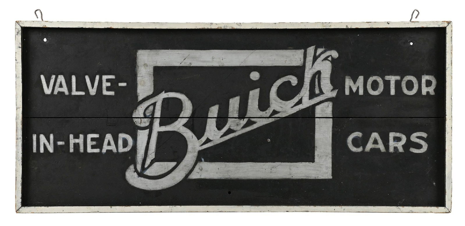 BUICK "VALVE-IN-HEAD" MOTOR CARS SAND PAINTED WOOD DEALERSHIP SIGN (1 of 2)
