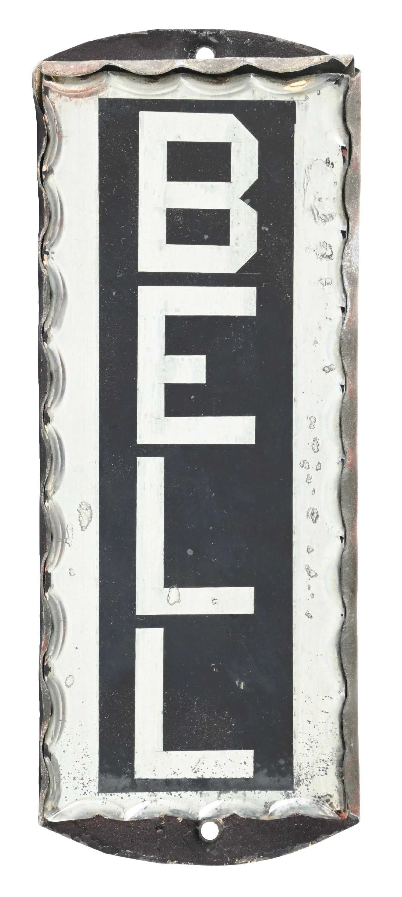 BELL REVERSE PAINTED CHIPPED EDGE GLASS SIGN (1 of 2)