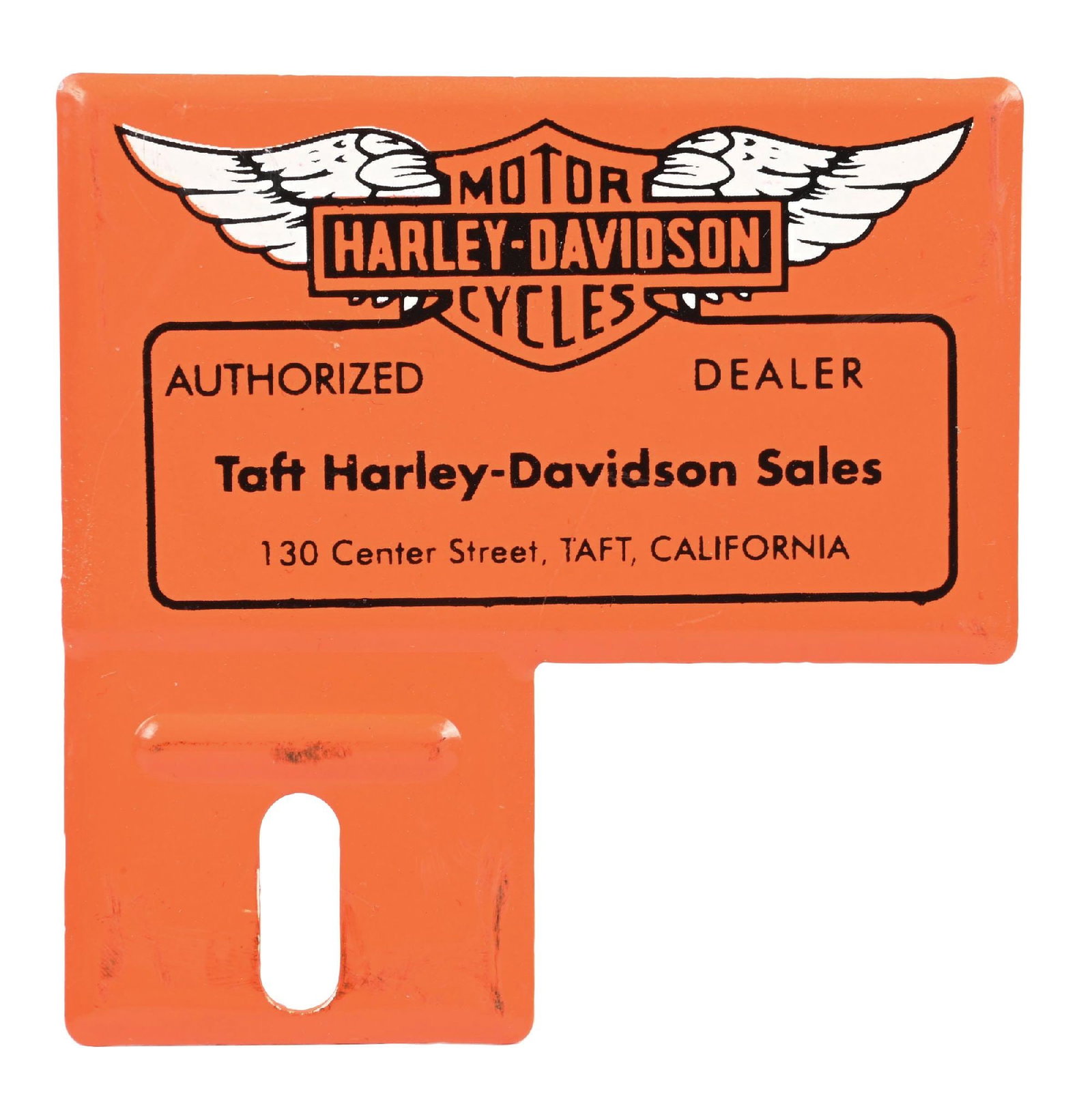 TAFT HARLEY-DAVIDSON TIN LICENSE PLATE TOPPER (1 of 2)